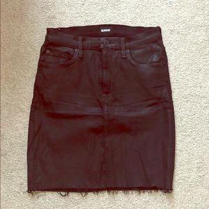 Hudson black coated denim skirt size 27